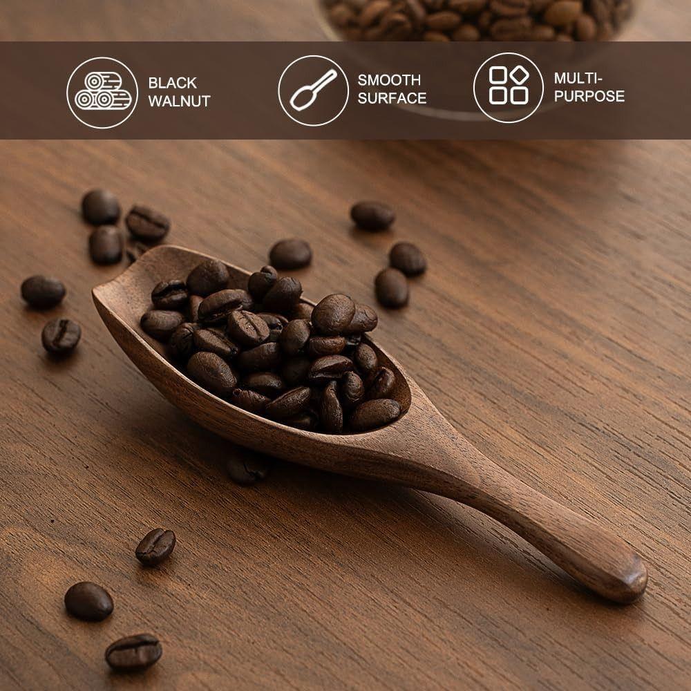 Multi-Purpose Black Walnut Coffee Scoop Wooden 1 Tablespoon/15ml Kitchen Scooping Tool Coffee Brewing Small Measuring Spoon