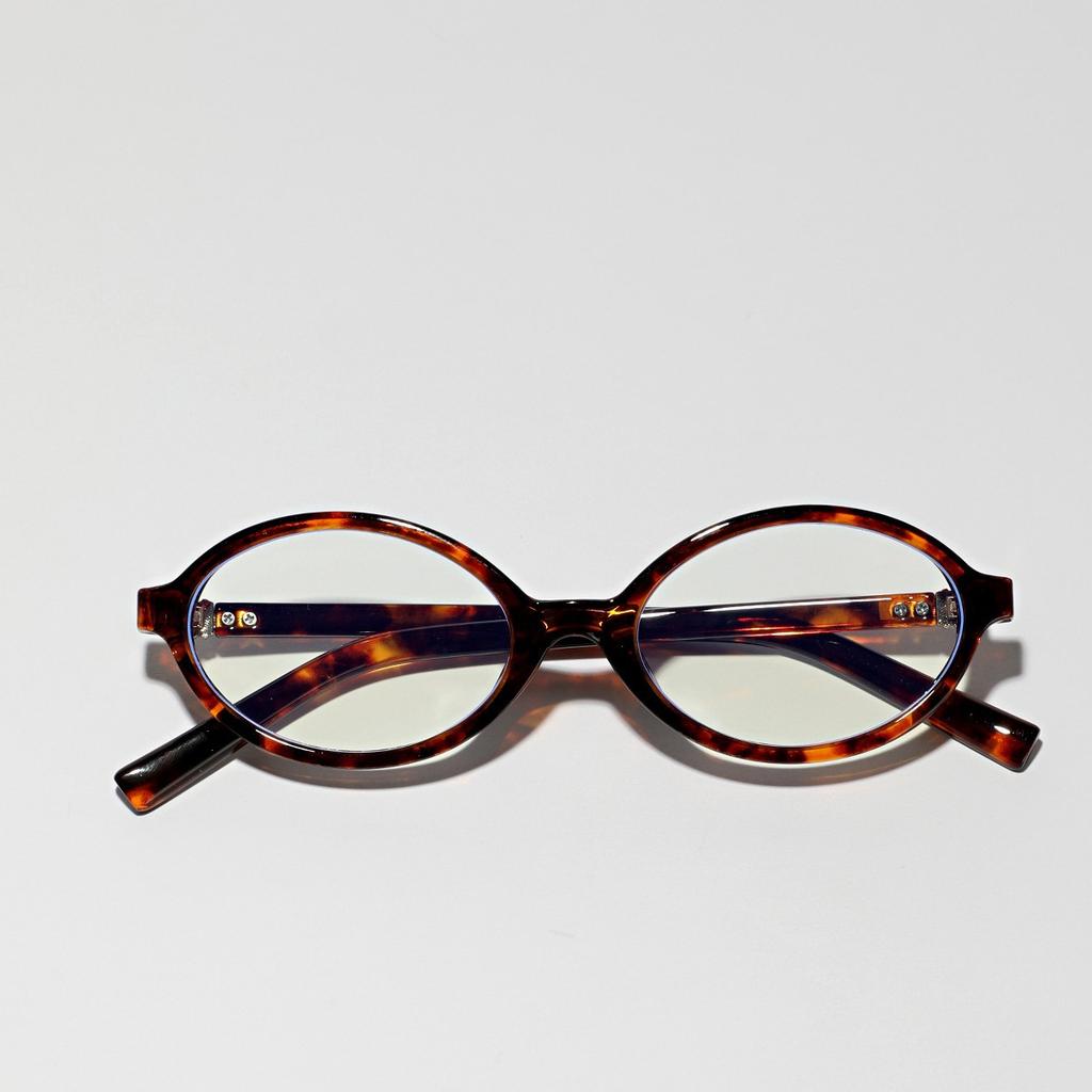 Glasses Oval Retro Personality Flat Mirrors Women'S Frame Round Frame Nerd Glasses Men