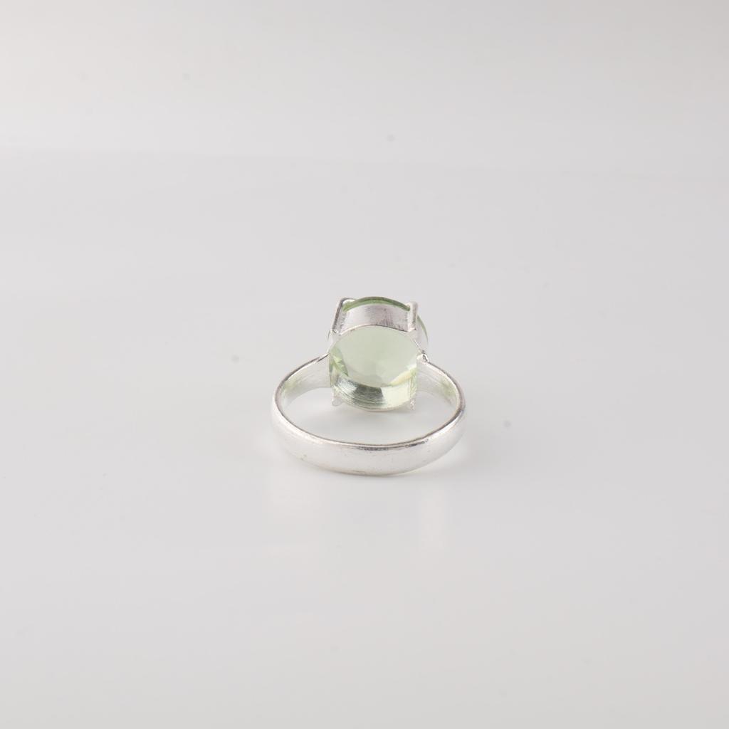 Green Amethyst Gemstone 925 Sterling Silver Jewelry Designer Pretty Ring Gift For Mother RR-72-12