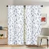 Set Of 2 Elegant Leaf Print Curtain Home Decor Window Treatment With Rod Pocket Light Blocking Polyester
