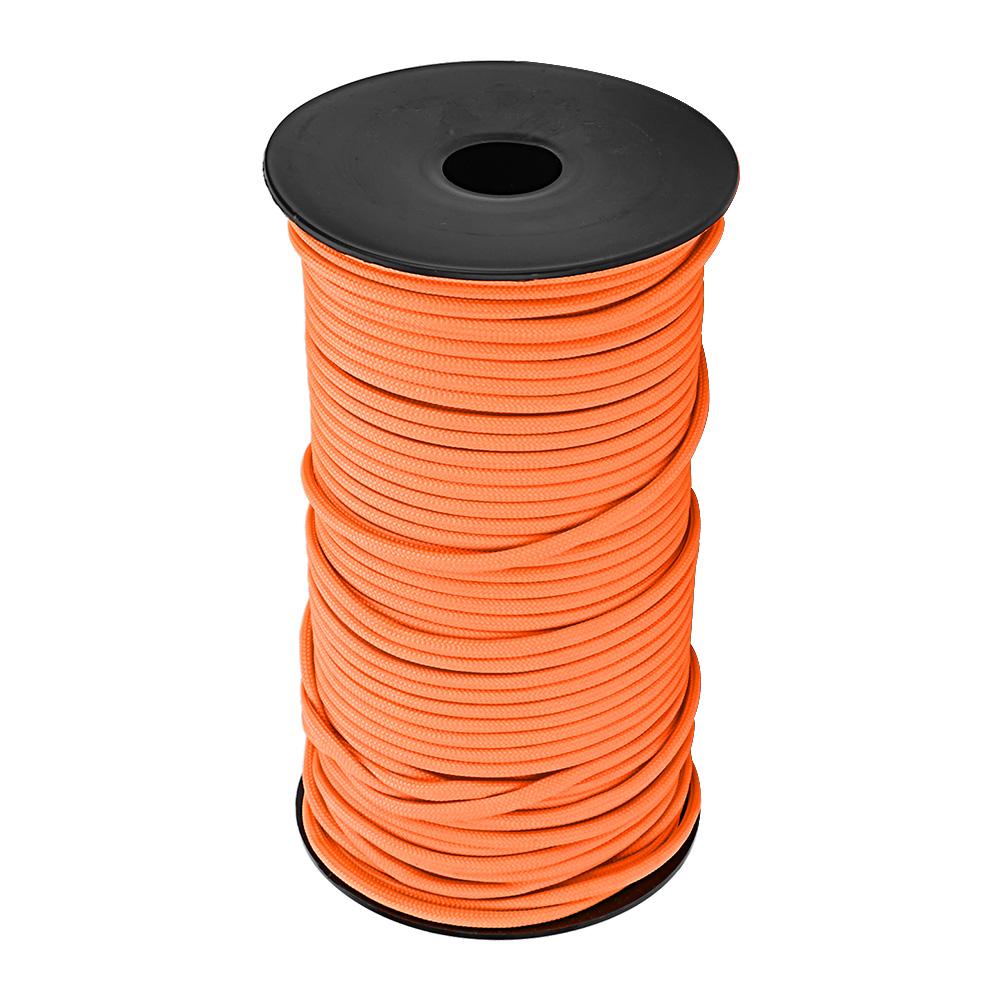 100m 9 Strands 4mm Heavy Duty Parachute Cord Lanyard String Cloth Line Camp Rope (Orange)