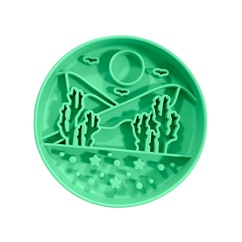 Silicone Lick Mat Slow Feeder Bowl Round Dog Licking Plate Non-Slip Slow Eating Pad For Dogs Puppies Home Mealtime Treat Gift