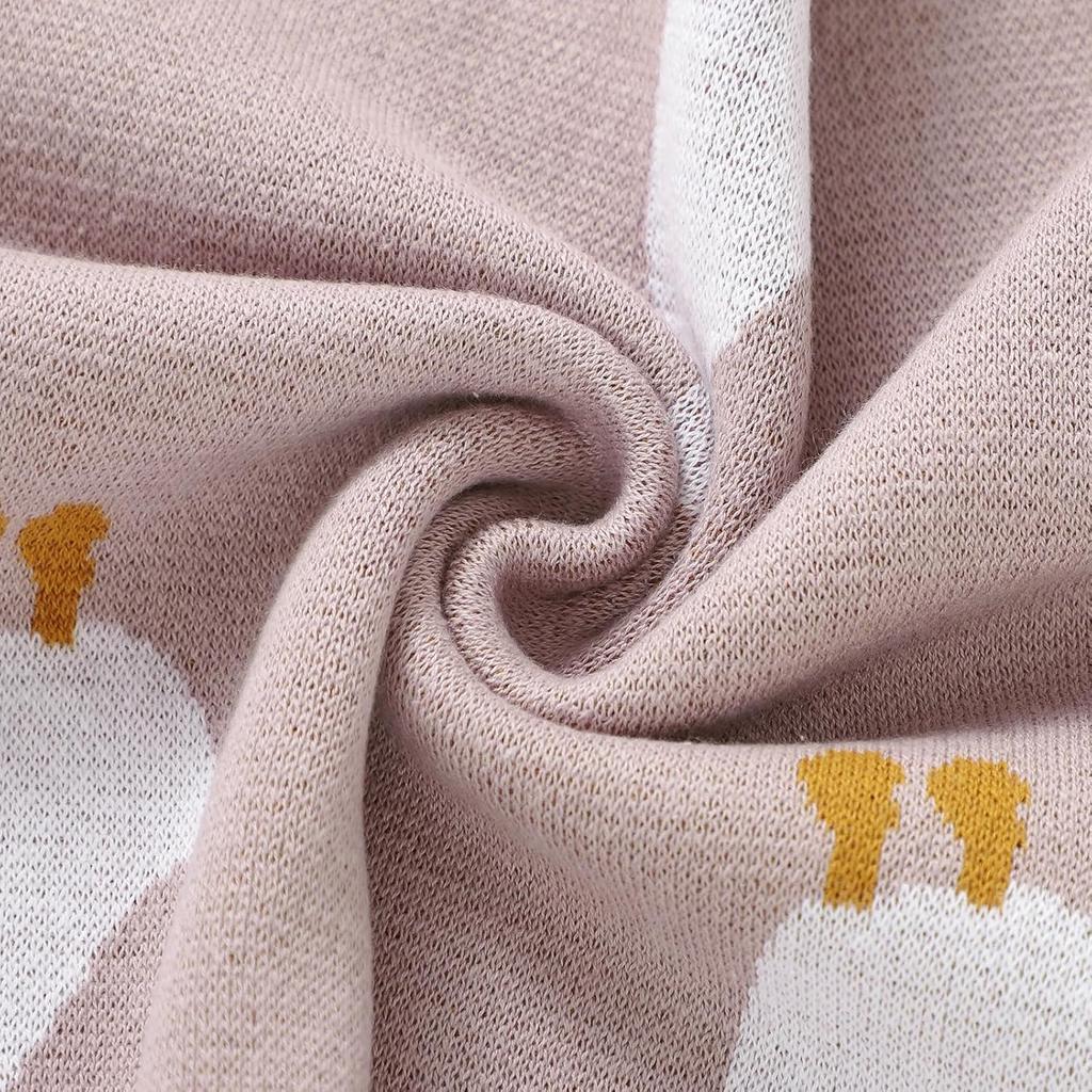 mimixiong Baby Blanket Knit Receiving Boys Girls Blanket Soft Cotton Neutral Blanke for Swaddle Crib Stroller with Cute Goose