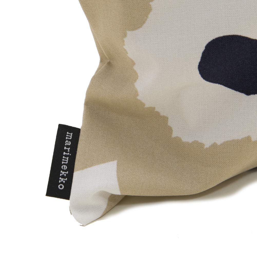 Marimekko Cushion Cover, 50x50cm, Unikko, Off-White, Beige, and Dark Blue, 069251 185 [Parallel Import]