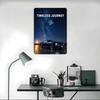 Timeless Journey: Car and UFO Metal Poster Customized Wall Art Retro Vintage Tinplate Signs for Man Cave Decoration Home House