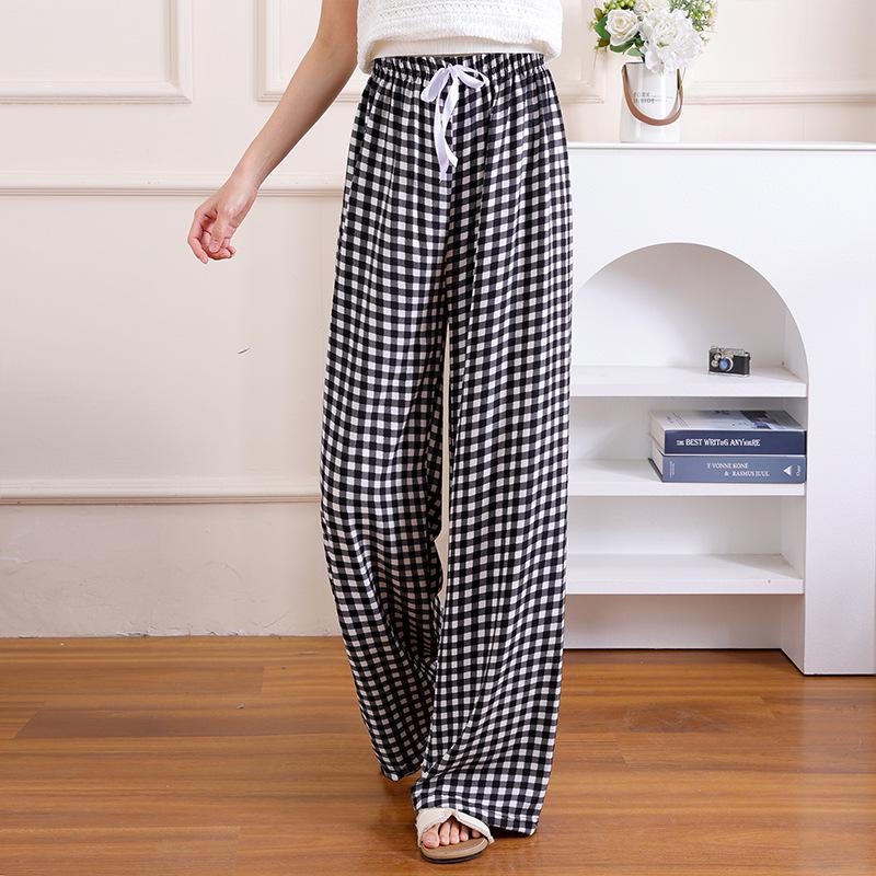 Sommer Damen Eis Seide High-Waist Weite Hosen - Lässig, Locker und Kühl für Zuhause oder Draußen