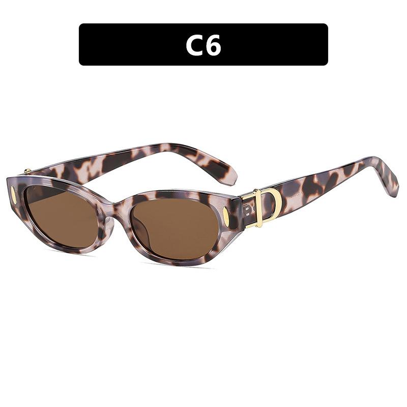 Rice Nail Small Frame Cat Eye Sunglasses New Street Photography Women's Versatile Trendy and Fashionable UV Resistant Glasses