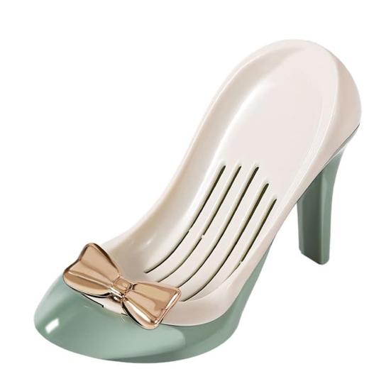 1/2Pcs Soap Box with Convenient Suction Cup High Heels Design Self-Draining Soap Dish Plastic Soap Holder Multi-Functional Organizer