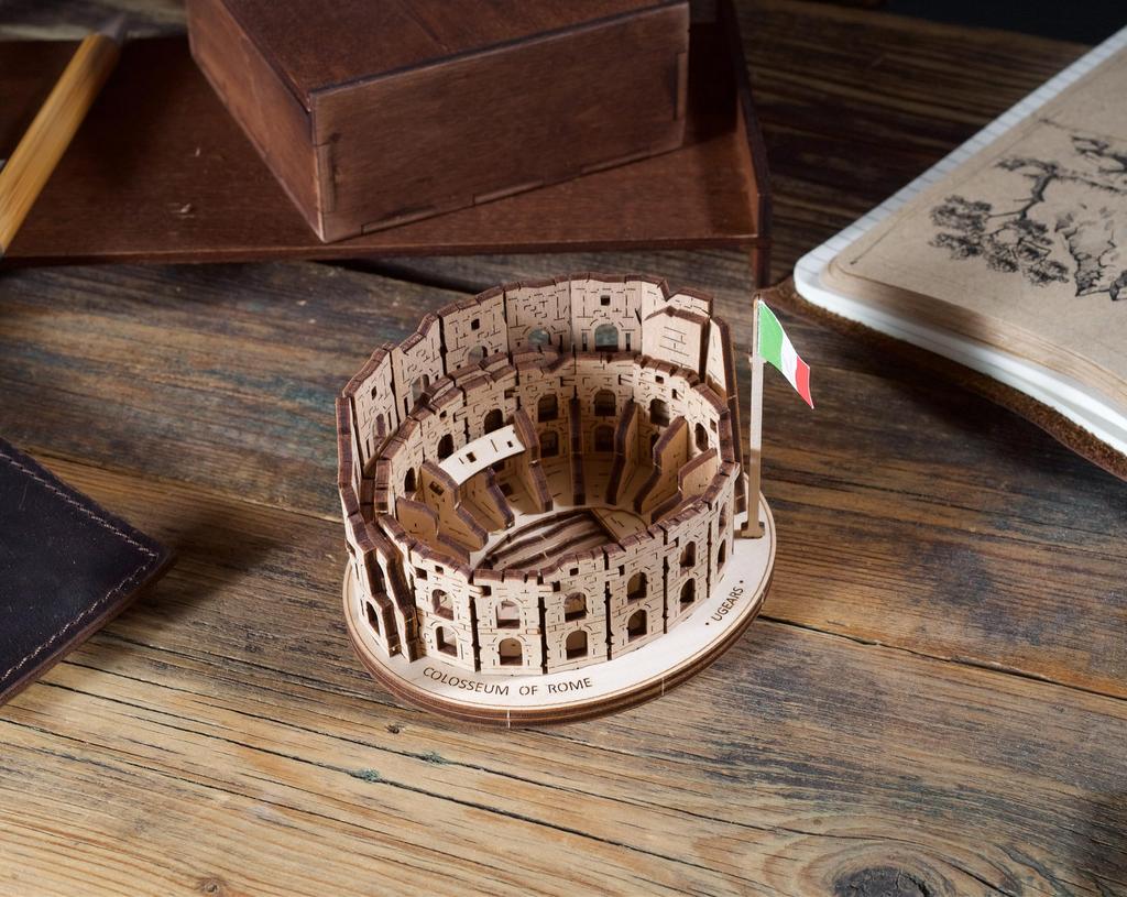 UGEARS Roman Colosseum 3D Puzzle for Adults - Model Building Kit, Wooden Puzzle Hobby for Men - 3D Puzzles for Adults - Wooden Model Kit