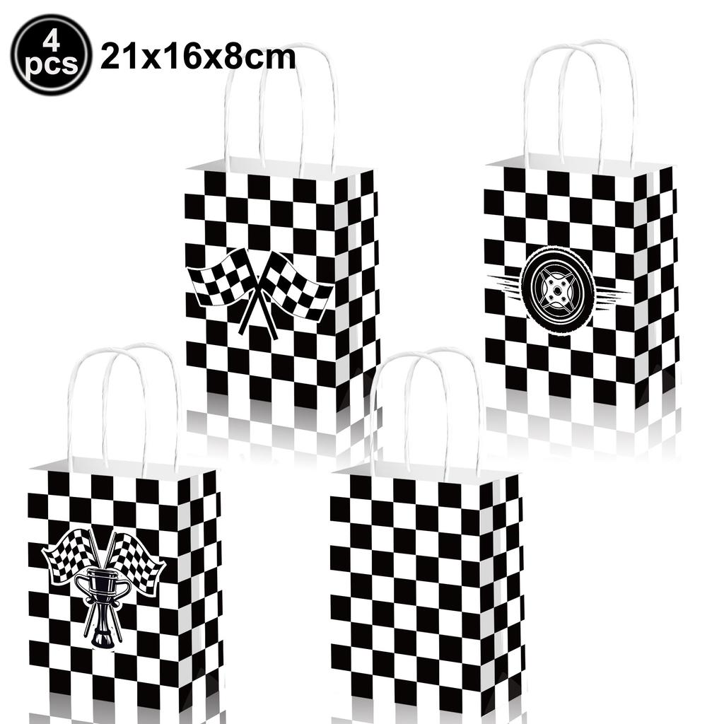 Black & White Checkered Flags Race Car Happy Birthday Banner Tablecloth Kids Boys Racing Car Birthday Party Decorations Supplies