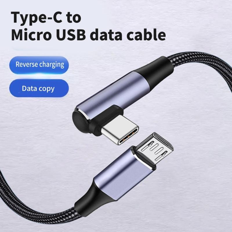 High Speed Type C to Micro USB Cable Reliable Data Transmission Suitable for Phones Tablets Fast Charging Data Transfer