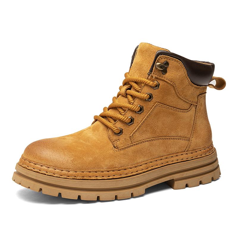 

FashionAll-match новые удобные ботильоны мужские модные нескользящие повседневные высокие туфли для отдыха походная обувь мужские уличные ботинки ручной работы 45 коричневый