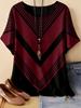 New Women's T-Shirt Summer O-Neck Tees Oversized Casual Short Sleeved Stripes Printed Women Pullover T-Shirts Female Clothing