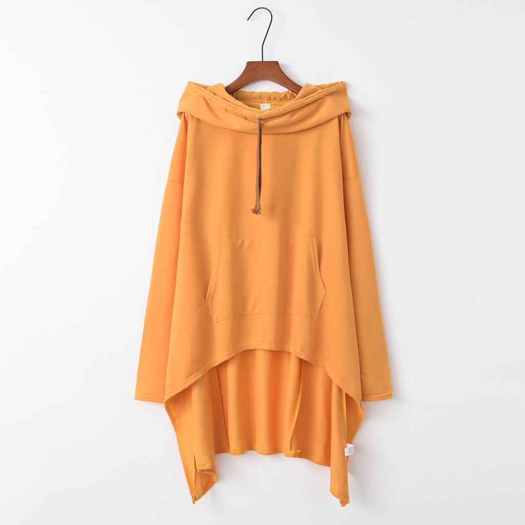 2023 Autumn/Winter European & American Solid Color Long Hooded Sweatshirt