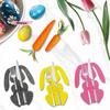 12 Stück/Set Bunte Kaninchen Oster-Thema Vlies Tischsets mit Gabeln und Messern für Tischdekoration Frohe Ostern Party