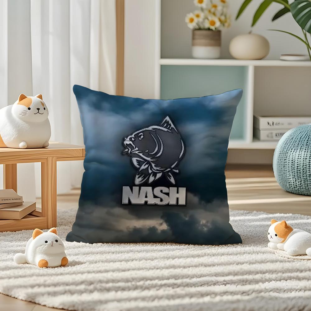 Nash Fishing Logo Kissenbezug Seidig elegant Komfort Sofa Bett Versteckter Reißverschluss