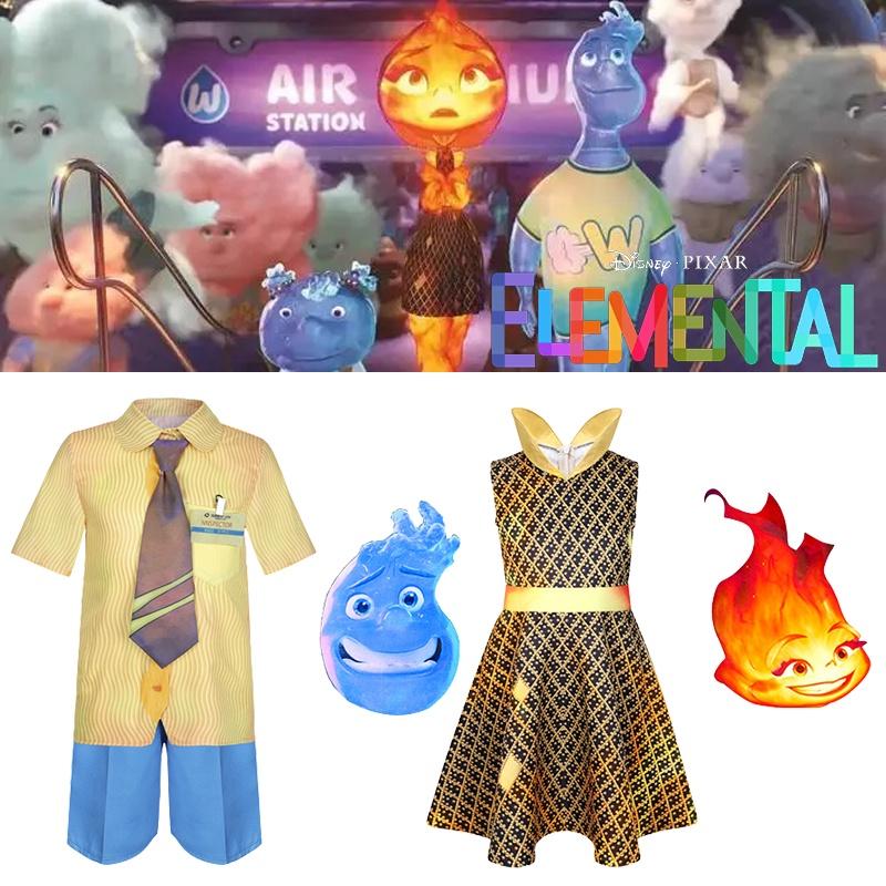 Party Dress For Halloween Cosplay Crazy Elemental City Cosplay Ember Fire And Wade Water Gown