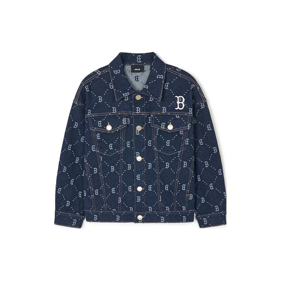 New MLB Denim Jacket Navy Blue Kids' 7ADKMD141