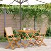 VidaXL 3-piece Bistro Set Beige Fabric and Solid Wood, Garden Bistro Set, Balcony Set, Set of 3281883