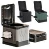 Toilettes de Camping Pliables avec Porte-Papier et Couvercle Toilettes d'Urgence Réutilisables pour Camping Voyage Plein Air Voiture Camping-Car et Usage d'Urgence