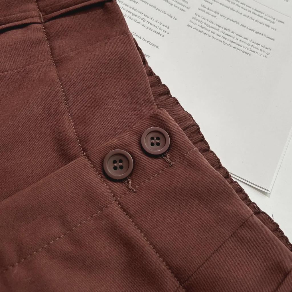 Dámské bavlněné plisované kalhoty s vysokým pasem a širokými nohavicemi, áčkového střihu - Prodlouží vaše nohy v ležérním francouzském stylu