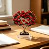 Acrylic Rose Ornament, 2D Flat Flower Decoration with Base, Table Centerpiece Rose Ornament, Romantic Desktop Decor for Home Shelf Cabinet