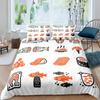 Japanese Sushi Duvet Cover King Size Microfiber Cute Cartoon Food Theme Bedding Set Quilt Cover