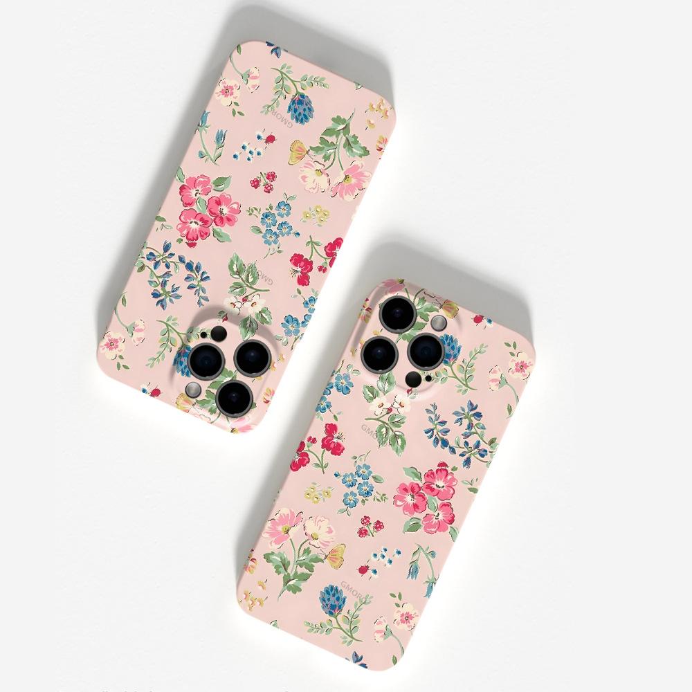 Pastoral Color Flower Mobile Phone Case iPhone14pm Hard Case All-inclusive Film Case Apple 17 Anti-drop High Value