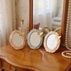 Romantic Antique Handheld Makeup Mirror Reliefs Portable Mirror Mini Retro Makeup Mirror  Gift