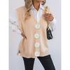 Womens Winter Vest Pearl Button Loose Casual Open Front Cardigan Sweater M107800