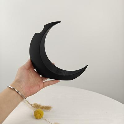 Creative PLA Dried Flowers Vase Black White 3D Printed Artificial Flower Pot Gothic Moon Vase Home Decor
