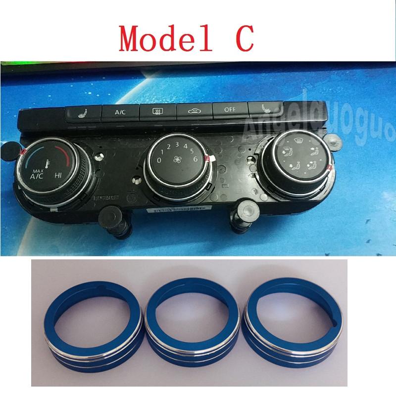 For Volkswagen Golf 7 MK7 2014- T-Roc Aluminum Alloy Air Conditioning Knob Cover Control Switch Decoration Ring Car