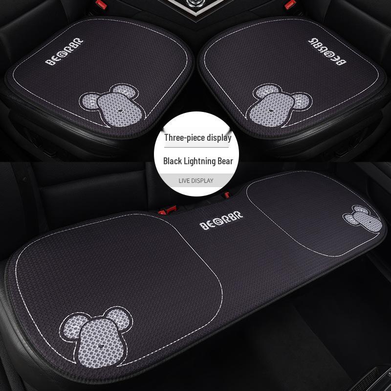 Universal Cartoon Linen Car Seat Cushion - Warm, Stylish, Four Seasons Comfort