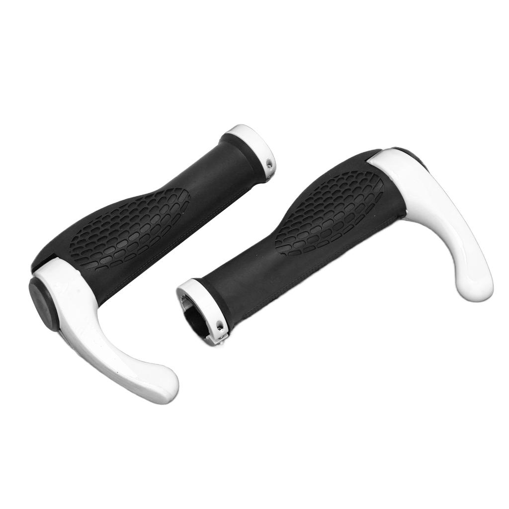 2PCS Bicycle Handlebar Grip Rubber Ox Horn Handlebar Cover for Mountain BikesWhite