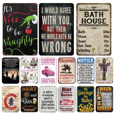 Metal Tin Sign Board Wall Art Decor Retro Vintage Kitchen Bedroom Man Cave Wall Decor Cafe Living Room Wall Decor Poster Plaque