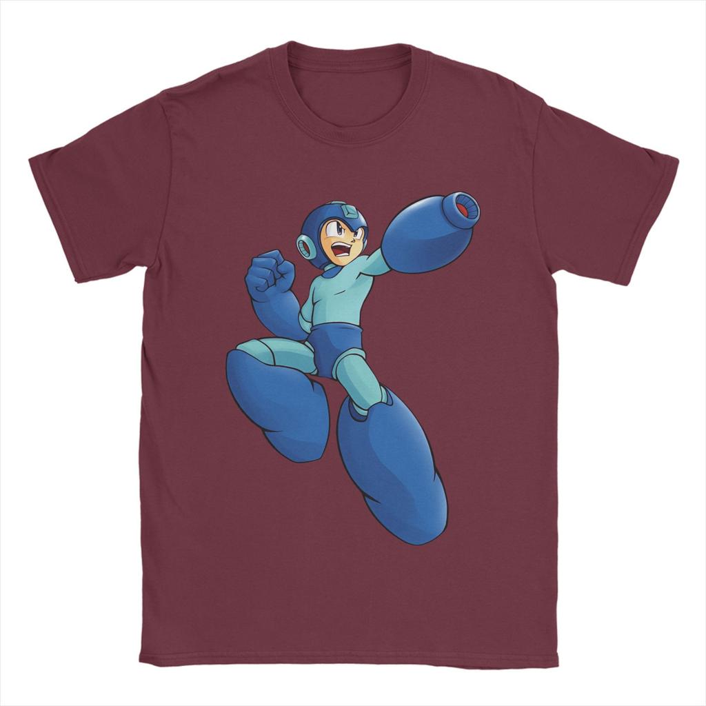 Novelty Game Mega Robot Man T-Shirts for Men Round Collar Pure Cotton T Shirt Short Sleeve Tee Shirt Gift Idea Clothing