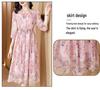 Elegant Floral Silk Summer Dress for Middle-Aged Women - 2026 Beach Vacation Style