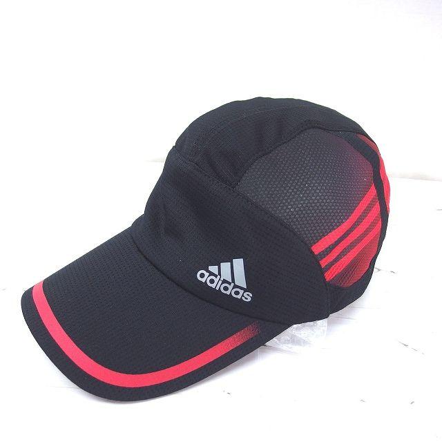 Used adidas Domestic Genuine Cap Hat Mesh Logo Print Line 54-57 Black Pink Black /TT