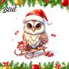 Christmas Window Clings Owl Static Cling Decal Waterproof PVC Decorative Sticker Easy Winter Holiday Scene Stickers Apply Sticker for Home Store And
