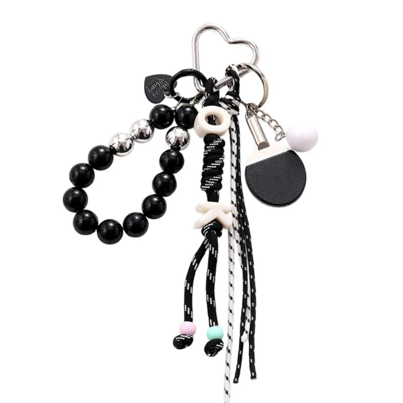 Table Tennis Racket Rope Pendant Decorative Hanging Chain Braided Rope Ornament Fashion Pendant Gift for Friend