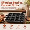New Black Takoyaki Pan Nonstick Dual Handle Takoyaki Grill Pan Cast Aluminum 16-Hole Cooking Pan Indoor Cooking