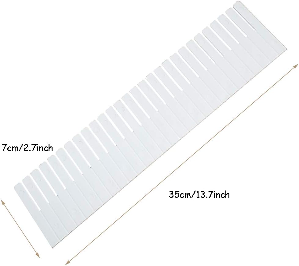 12PCS DIY Plastic Grid Drawer Dividers, White Adjustable Drawer Organizers for Socks and Underwear Storage