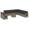 12 Piece Garden Sofa Set with Cushions Grey Poly Rattan