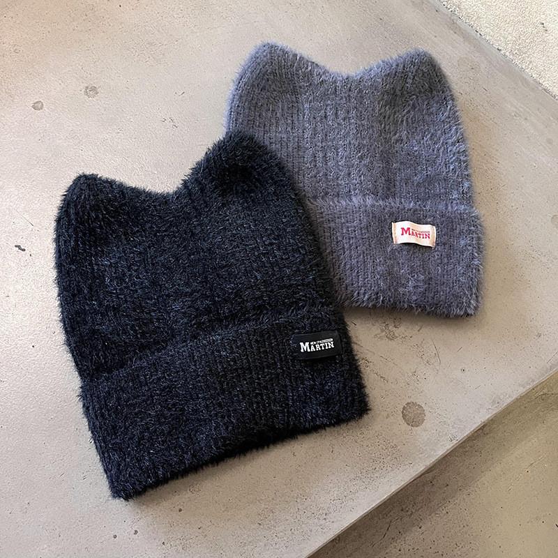 Candy Colored Sweet Cat Ear Shaped Women Warm Knitted Hat For Winter Outings