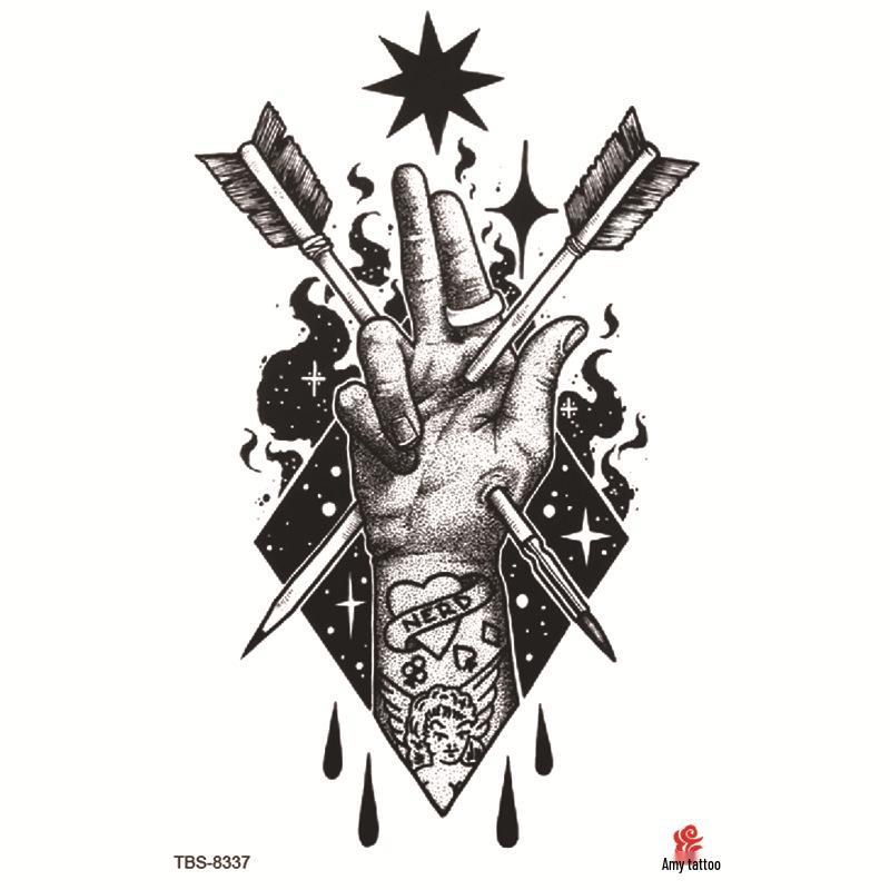 Set mic de tatuaje autocolante totem și simbol impermeabile pentru antebraț