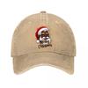 Black Santa Merry Christmas Star Washed Baseball Cap Outdoor For Womens Unisex FeUnisex