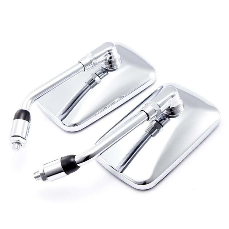 Motorcycle Rearview Mirror 10mm with 360 Rotation Aluminum Frame Antislip Surfaces for Street Bikes