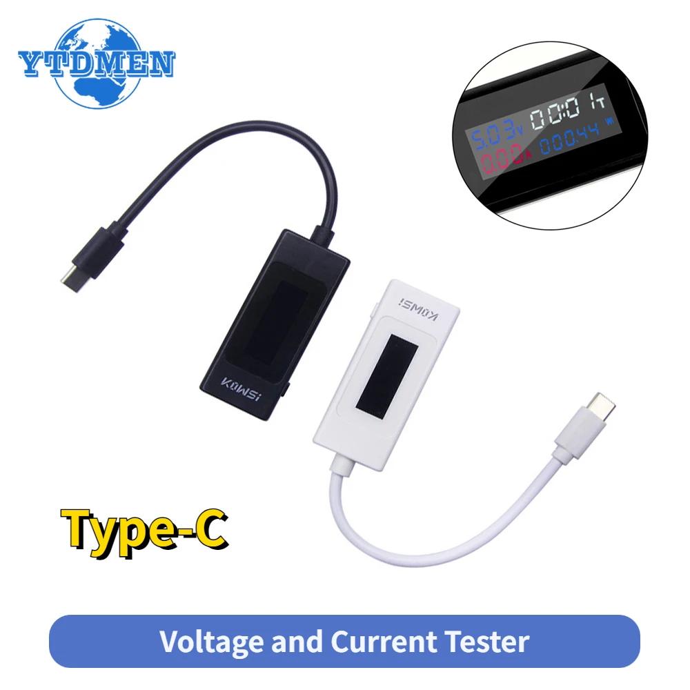 

1PCS DC Type-C Tester 4-30V Voltage Test Meter 6.5A Current Meter Timing Ammeter Indicator Power Bank Charger Detector KWS-065C білий