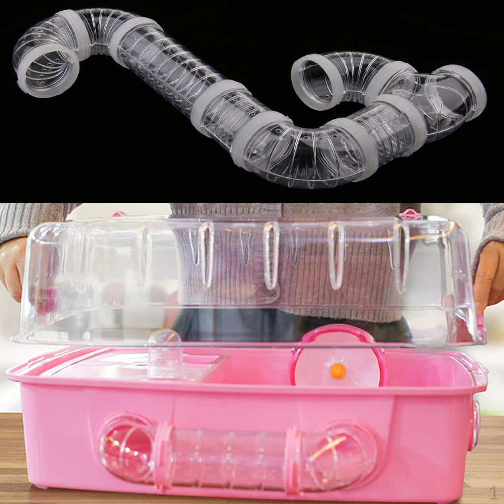 Hamster Tube Tunnel Toy Hideout Plastic Cage Playing Hut for Gerbil Rat Mice Small