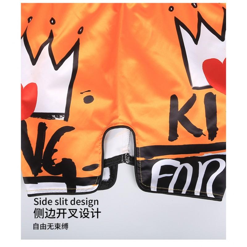 Anotherboxer Printed King Muay Thai Shorts Martial Arts Kickboxing Training Compression Boxing Fighting
